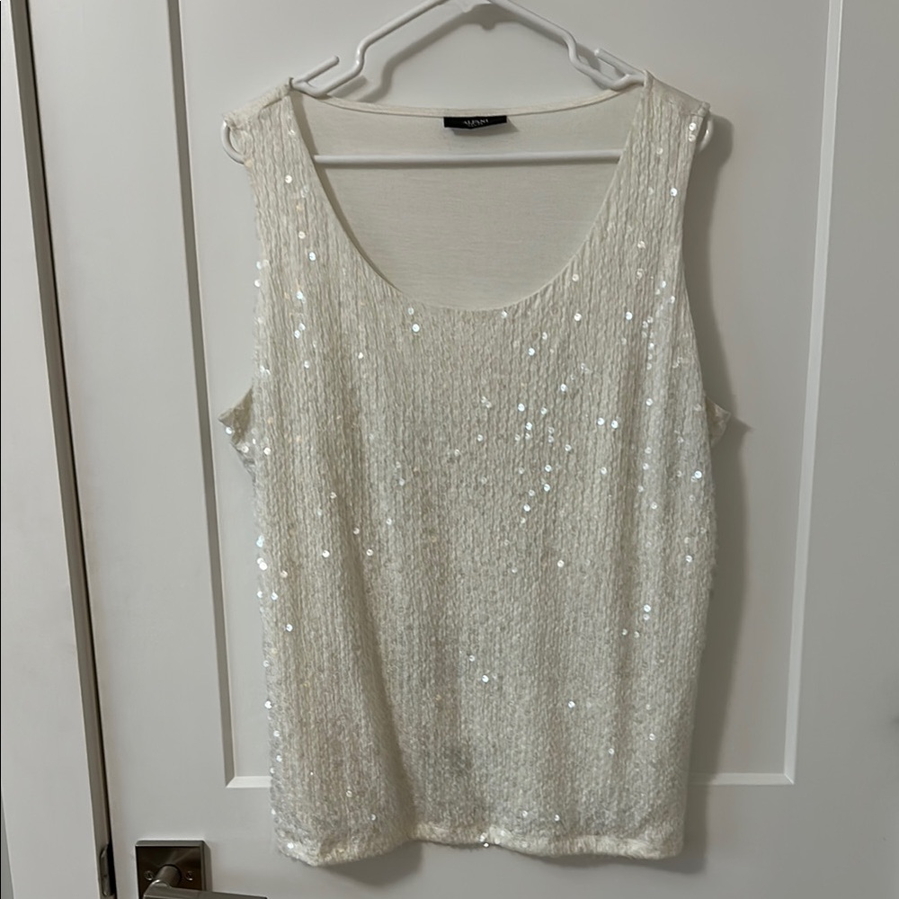 Elegant White Sequin Top